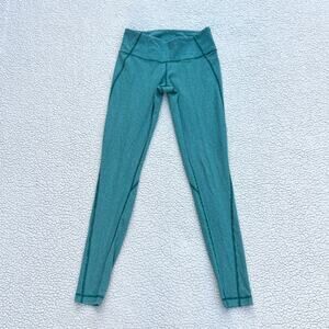 Lululemon Wunder Under Wee Stripe Teal Leggings